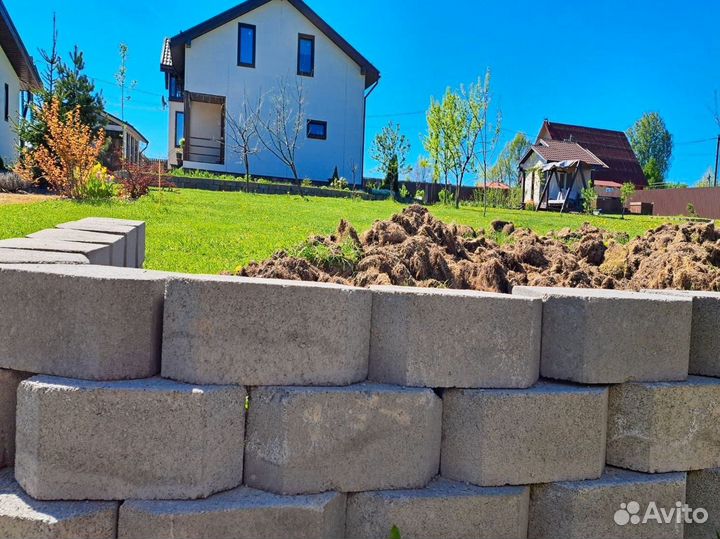 Блоки подпорные. Ландшафт. Камни