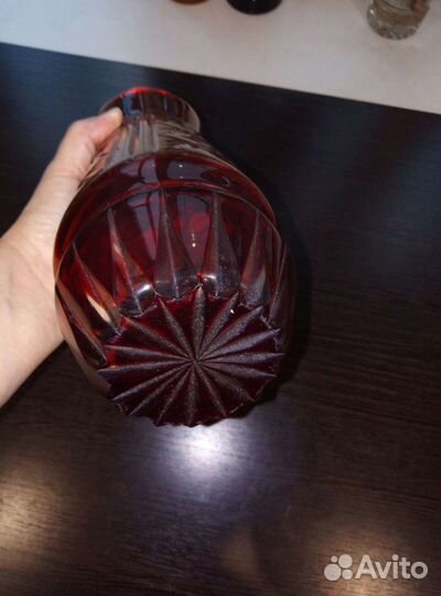 Ваза рубиновое двухслойное стекло