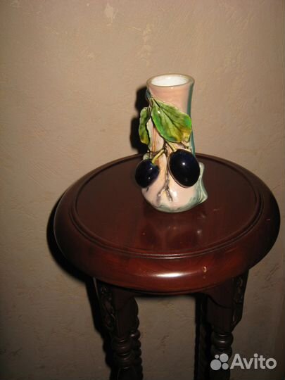 Антиквариат вазочка с фруктами фаянс