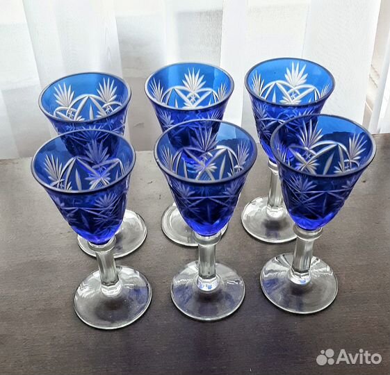 Синий хрусталь винтаж,40-50е гг