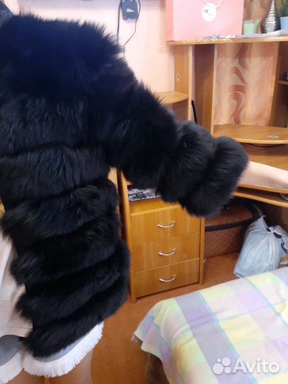 Шубка песец черная