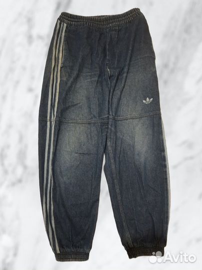 Оригинал джинсовые джоггеры Adidas темно синие