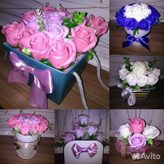 Букеты из мыльных роз
