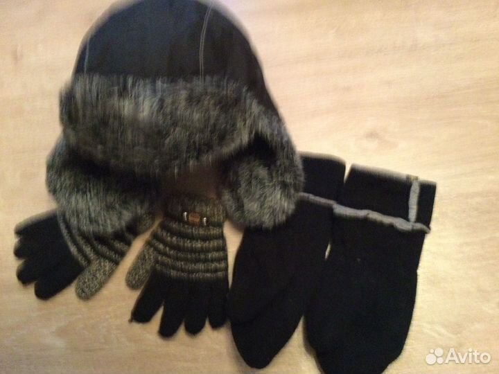 Шапка с перчатками и варежками 5-7 лет