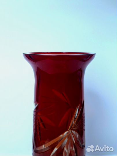 Ваза Камыши Винтаж Красный май Цветное стекло СССР