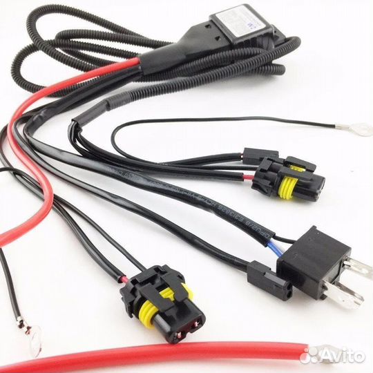 Проводка для биксенона H4 Hi/Low 12V (Коса+Реле)