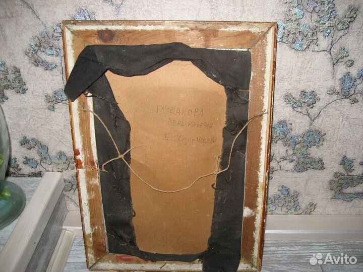 Картина цветы,мулине (нач.19в)