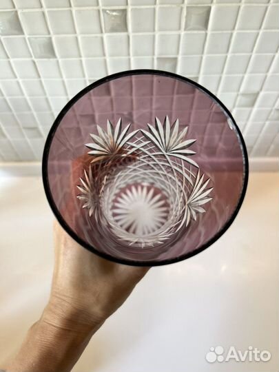 Ваза цветное стекло СССР хрусталь