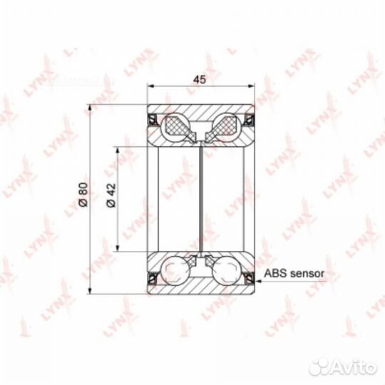 Lynxauto WB-1344 Комплект подшипника ступицы колес