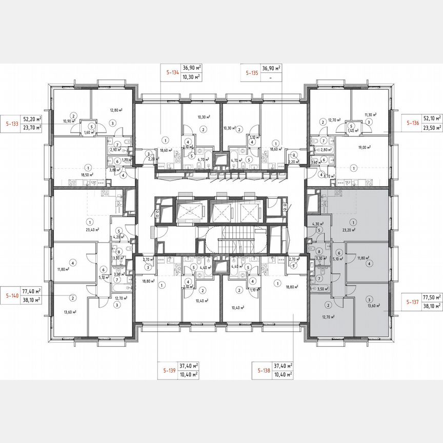 3-к. квартира, 77,6 м², 16/30 эт.