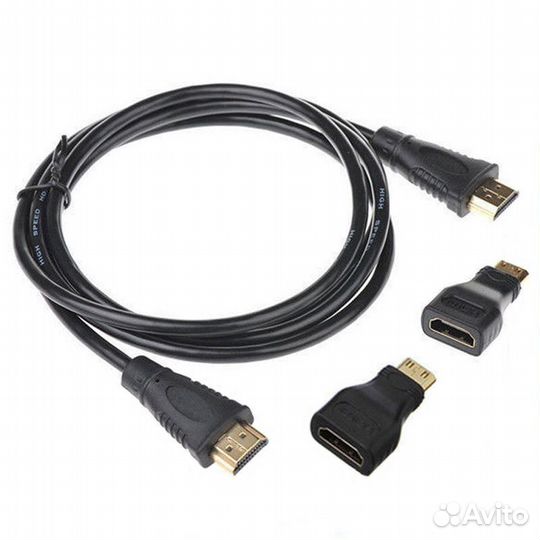 Кабель hdmi 3в1 - mini hdmi/micro hdmi, 1.5 метра