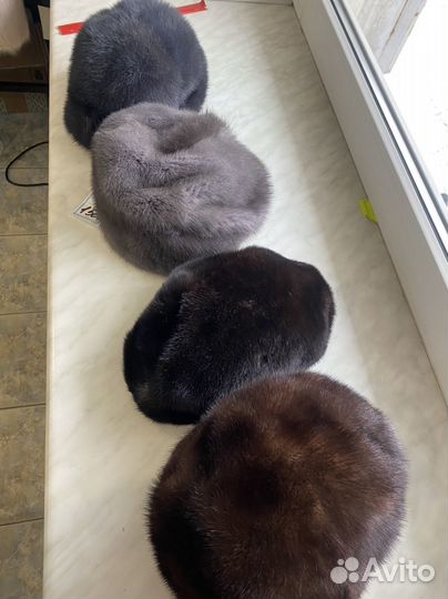 Шапки норковые 5штук береты