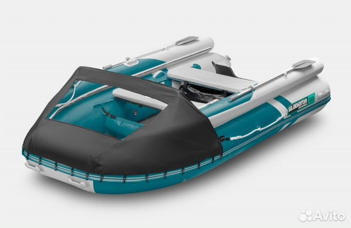 Лодка пвх Gladiator E380X с мотором 9.9 Toyama