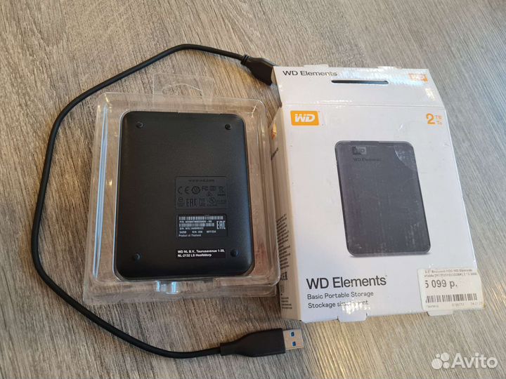 Внешний жёсткий диск WD Elements 2tb