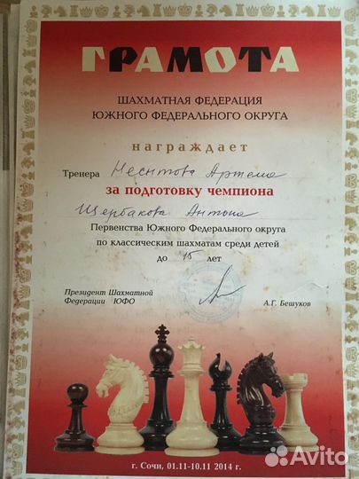 Тренер/преподаватель по шахматам