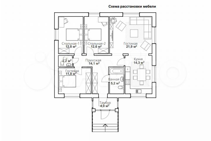 Коттедж 90 м² на участке 6 сот.