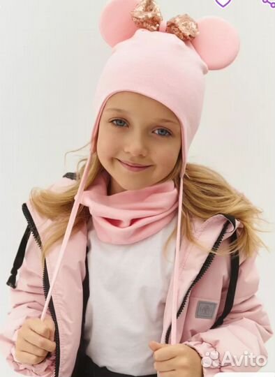Комплект шапка и снуд для девочки