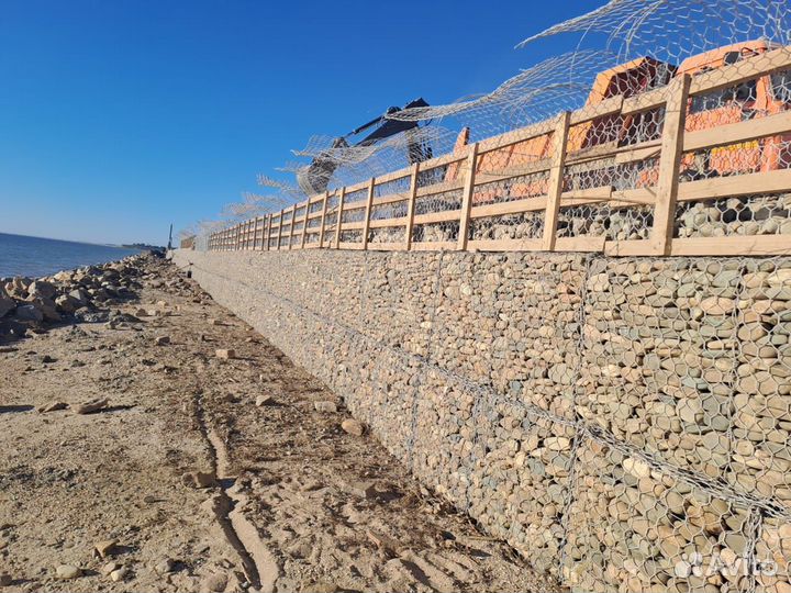 Габионы, Подпорные стенки, Берегоукрепление