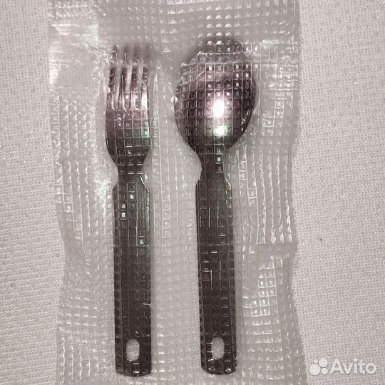 Ложка, вилка титановая, набор, Россия