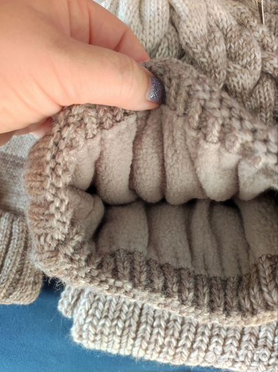 Комплект зимний шапка, снуд, варежки