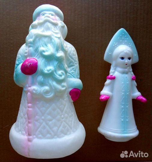 Дед мороз и снегурочка пластик пластмасса - к.Р.ш