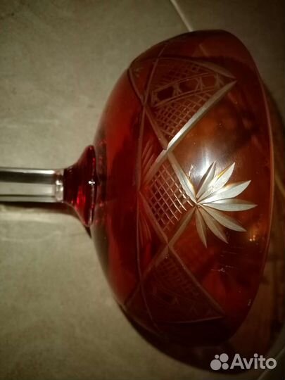 Советская конфетница, марганцевое стекло