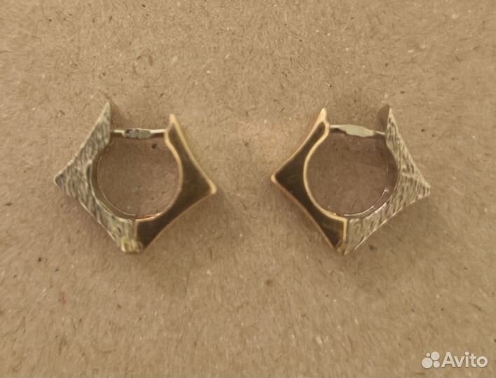 Итальянские золотые серьги 585 пробы двухсторонние