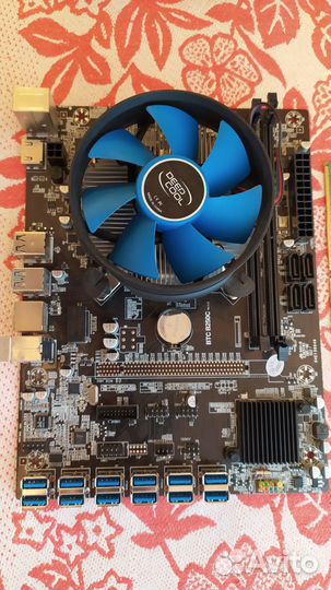 Материнская плата btc b250c+ проц+память+кулер