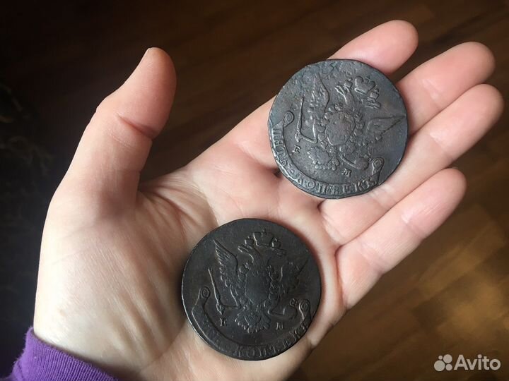 Монеты 5 копеек Екатерины 2, 1768-1773