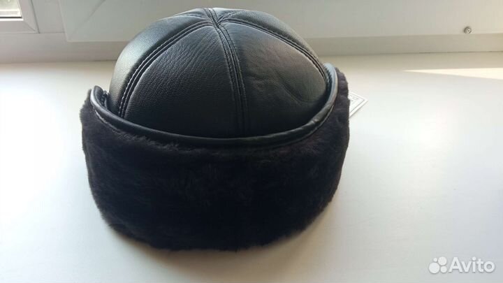 Шапка зимняя кожаная ржд