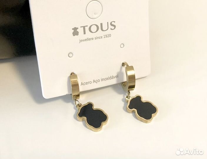 Серьги Tous мишки Bear Тоус