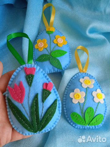 Подарок на Пасху Пасхальные яйца из фетра