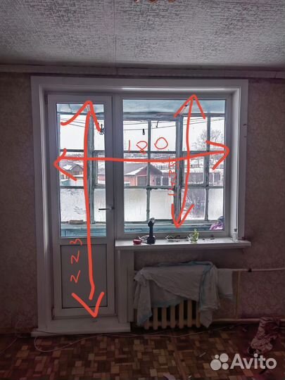 Балконная дверь с окном бу