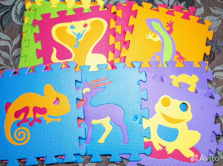 Детский коврик пазл животные 16 шт
