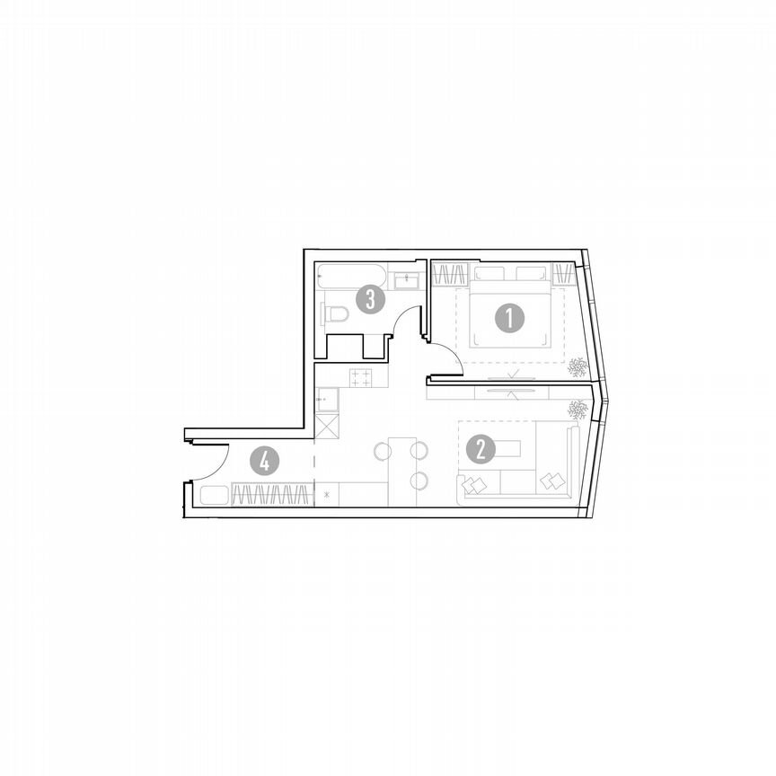 1-к. квартира, 44,3 м², 18/35 эт.