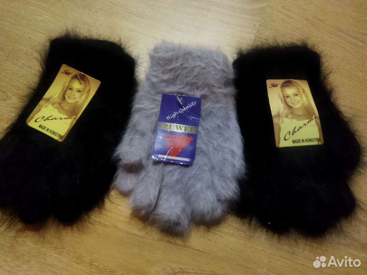 Варежки и перчатки с ангорой и шерстяные