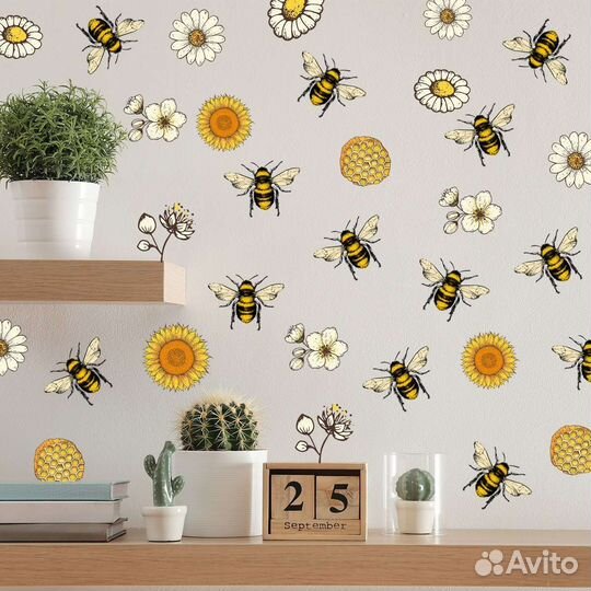Интерьерные наклейки пчёлы для дизайна творчества