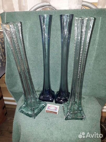 Вазы из цветного стекла СССР
