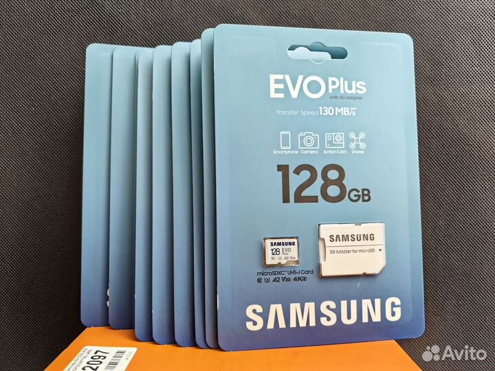 Samsung Evo plus 128G microsd 10шт