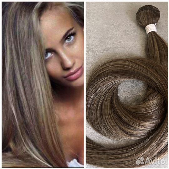 Волосы для наращивания мелирование 90см