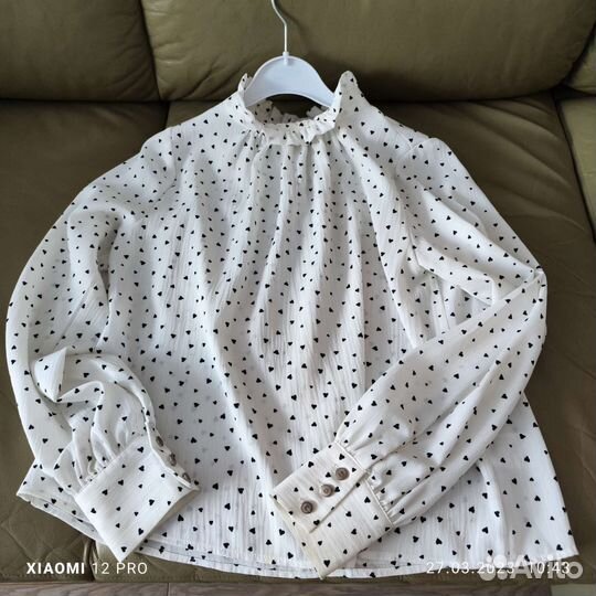 Блузка шелковая школьная