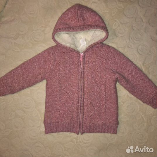 Кофта вязаная с мехом