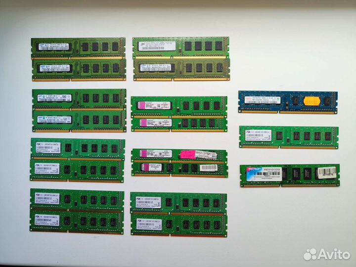 19 Гб озу DDR3 для пк (лот 19 штук по 1 Гб)