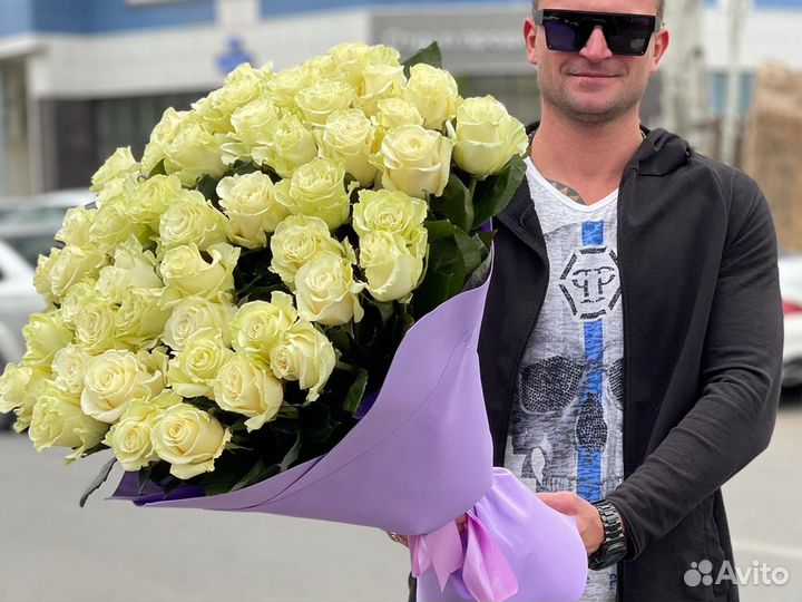 Белые розы 25 51 101