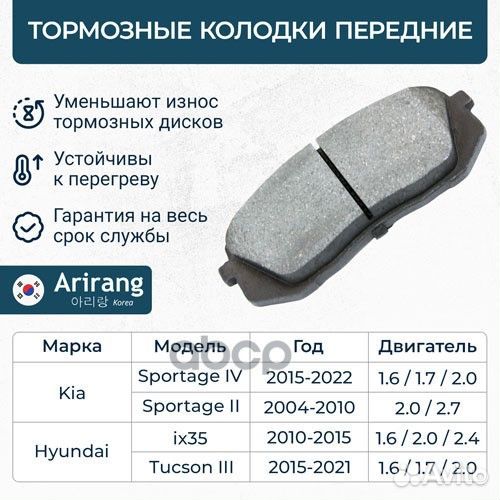 Колодки тормозные Hyundai IX35 10, I40 10-; Kia