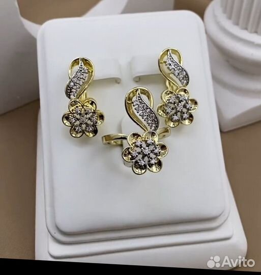 Камплект серьги и кольцо