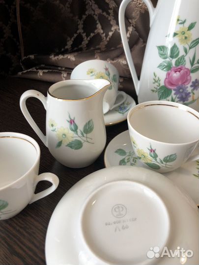 Сервиз кофейный фарфор из ГДР, 1970-х