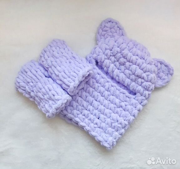 Комплект балаклава и митенки