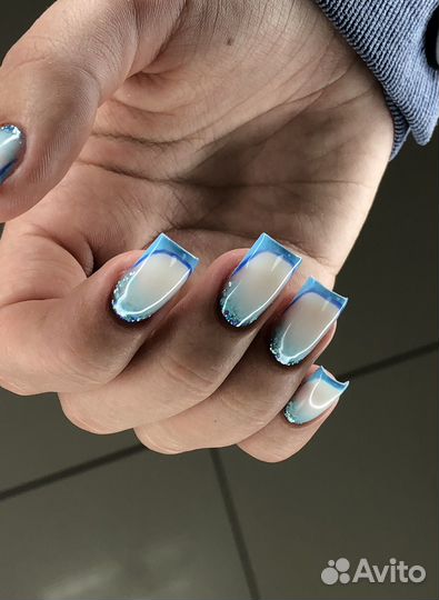Маникюр гель лак наращивание