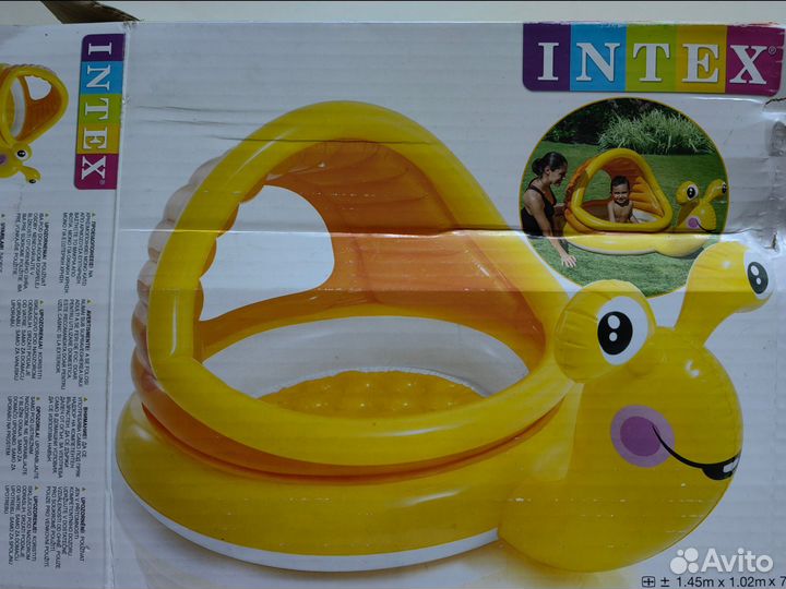 Детский надувной бассейн с навесом 